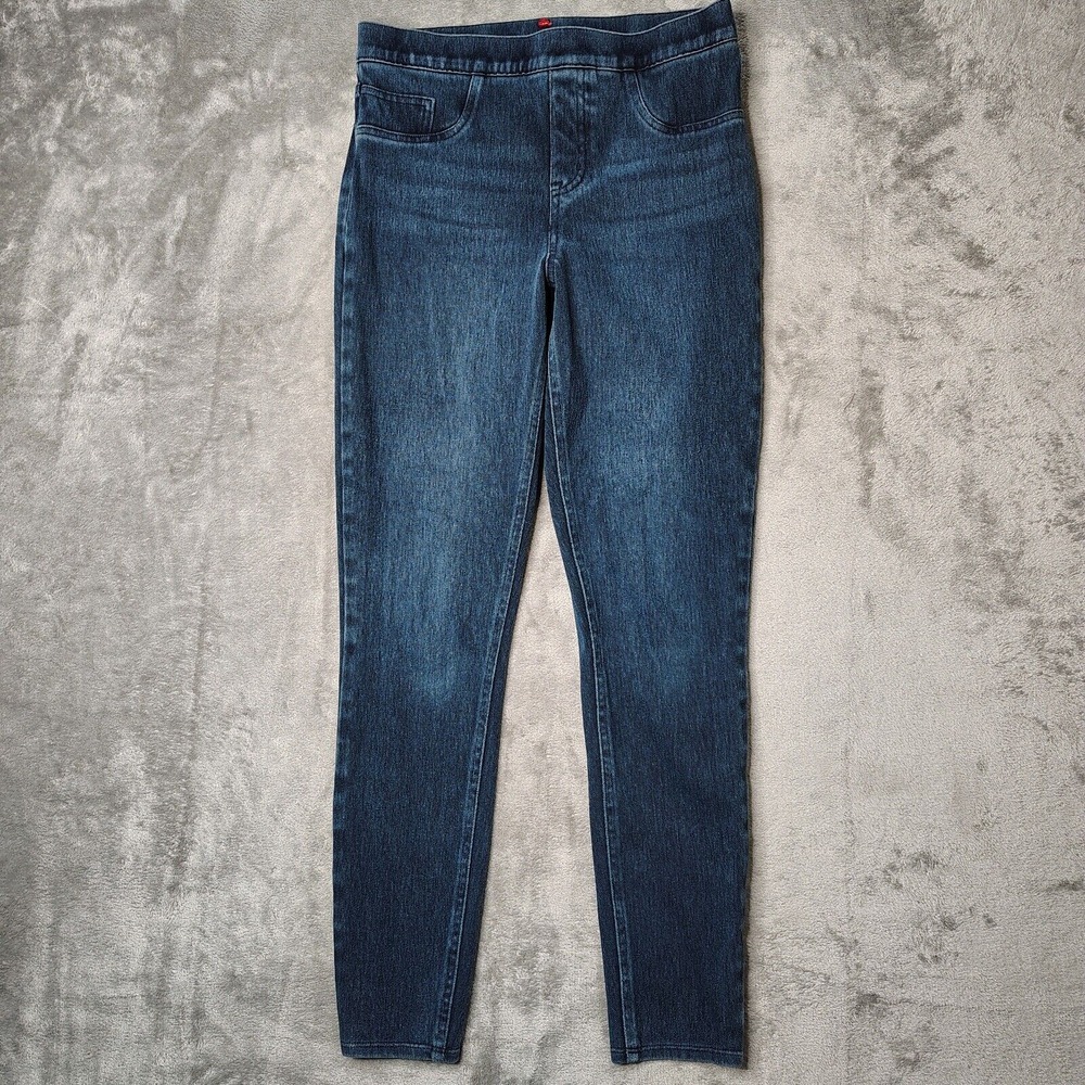 Spanx Jean-ish Skinny Ankle Leggings‎ Womens 29 Blue Dark Wash Tummy Shaping